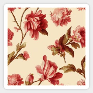 Vintage Peach and Pink Floral Pattern Muted Tones Sticker